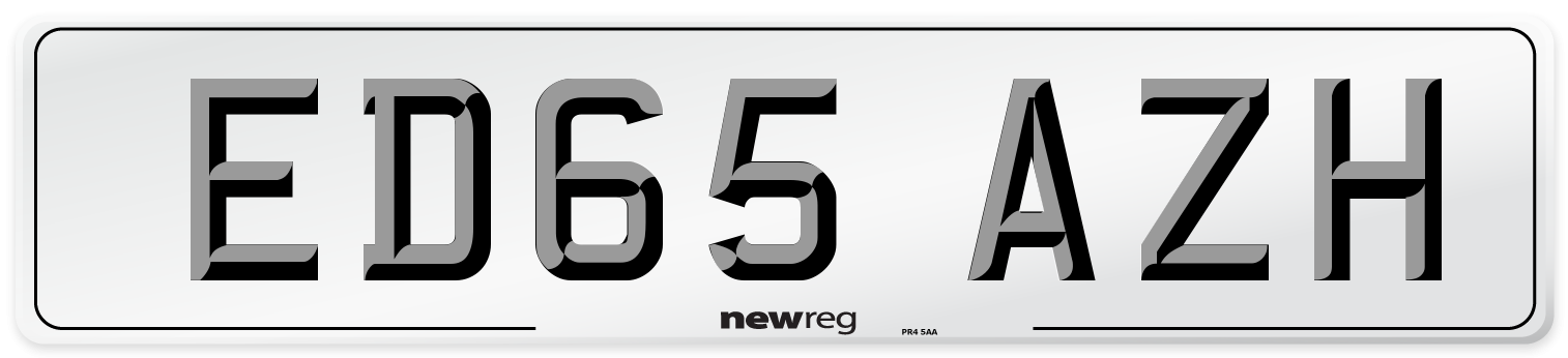 ED65 AZH Number Plate from New Reg